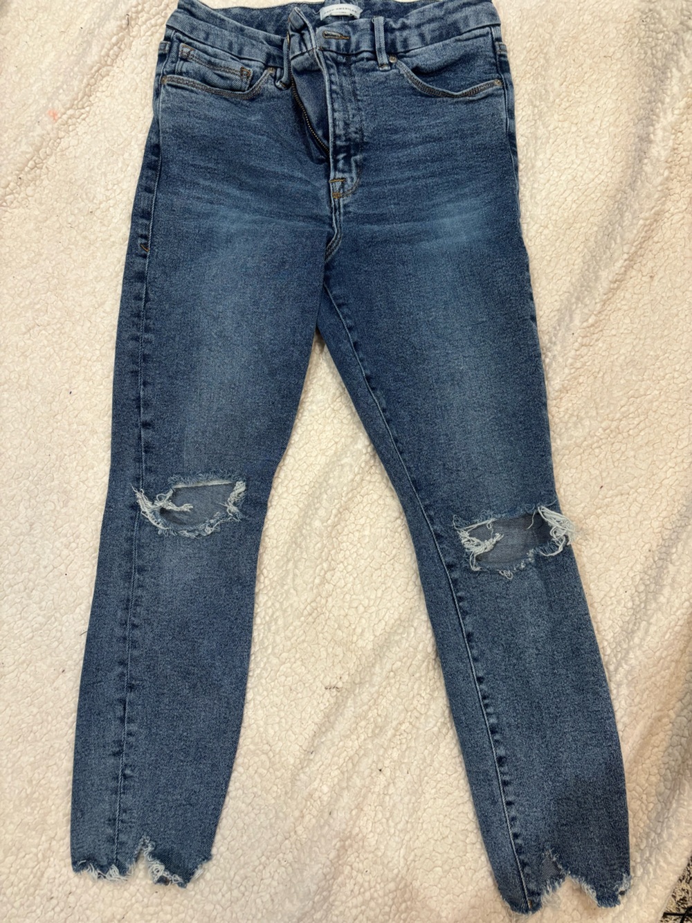 Good American Good Legs skinny jean with frayed hem size 8/29